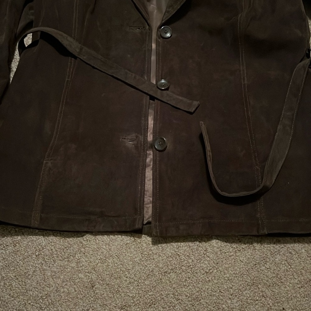 Relativity Chocolate Brown Suede Jacket Size Medi… - image 4